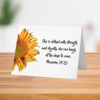 Proverbs 31:25 And Sunflower Custom Bible Verse