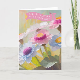 Proverbs 31:25,Bible Quotes Mothers, Daisies  Holiday Card