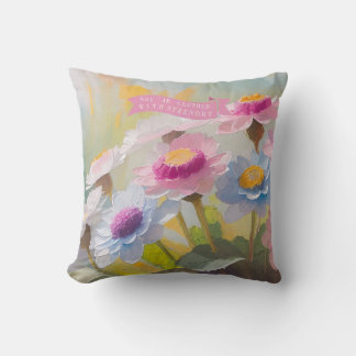 Proverbs 31:25,Bible Sayings for Grandma, Daisies Cushion