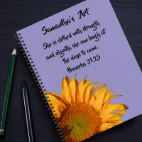 Proverbs 31:25 Bible Verse Sunflower Sketchbook