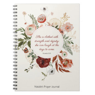 Proverbs 31:25 Blush Pink Floral Prayer Journal