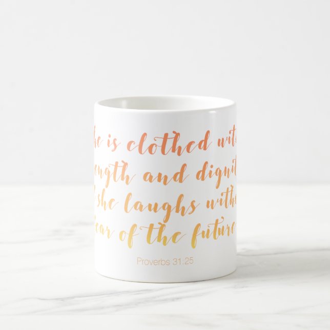 Proverbs 31:25 Mug - Summer Script (Center)