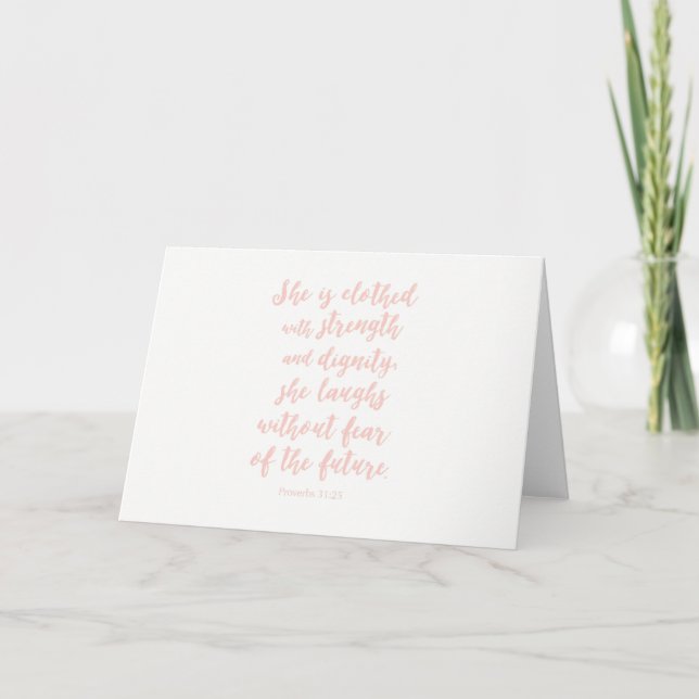 Proverbs 31:25 Notecard; blank inside Card (Front)