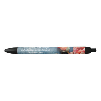 Proverbs 31:25  Pen Inspiring Bible Verse Floral