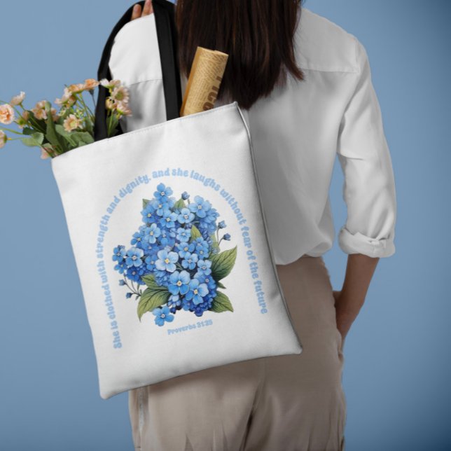 Proverbs 31:25 Righteous Woman Watercolor Tote Bag (Proverbs 31:25 Righteous Woman Watercolor Tote Bag)