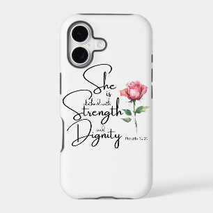 Proverbs 31:25 She is clothed Bible Verse Flower