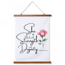 Proverbs 31:25 She is clothed Bible Verse Flower
