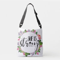 Proverbs 31:25 She is Strong Watercolor Floral