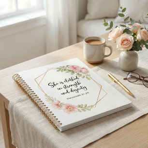 Proverbs 31:25 Strength and Dignity Floral Planner