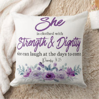 Proverbs 31:25 Strength and Dignity Purple Flower