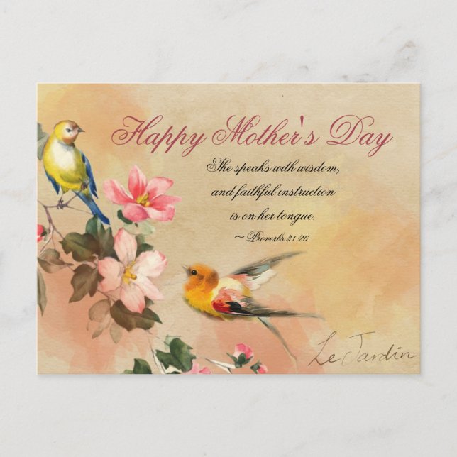 Proverbs 31:26, Bible Verse, Mother's Day Postcard (Front)
