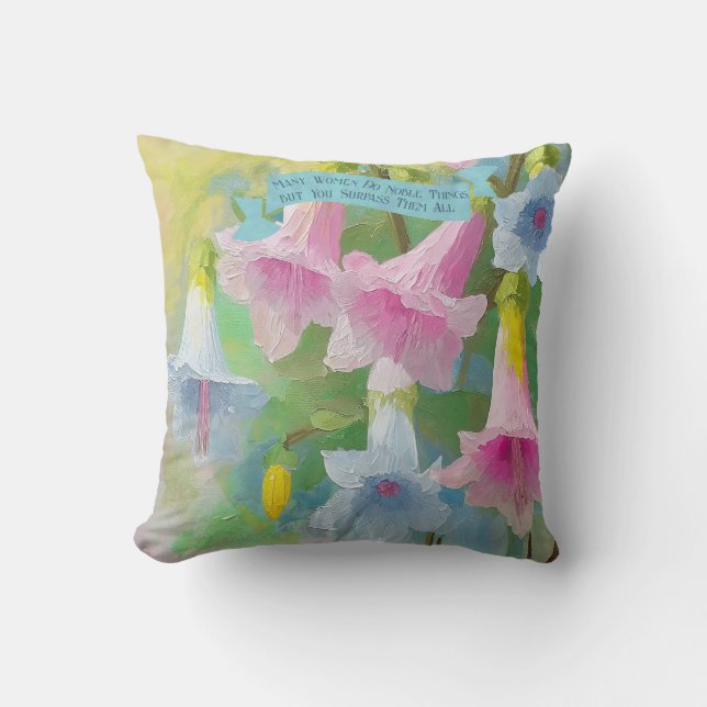 Proverbs 31:29 Spiritual Faith Quotes Nana Gifts  Cushion (Front)