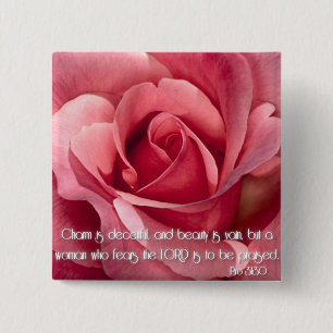 Proverbs 31:30 15 cm square badge