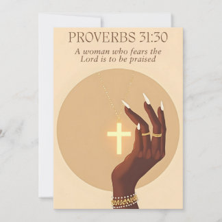 Proverbs 31:30 Faith & Grace Inspirational Art Holiday Card