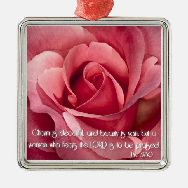 Proverbs 31:30 metal tree decoration (Front)