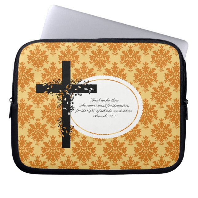 Proverbs 31:8 Laptop or Netbook Carrier Sleeve (Front)