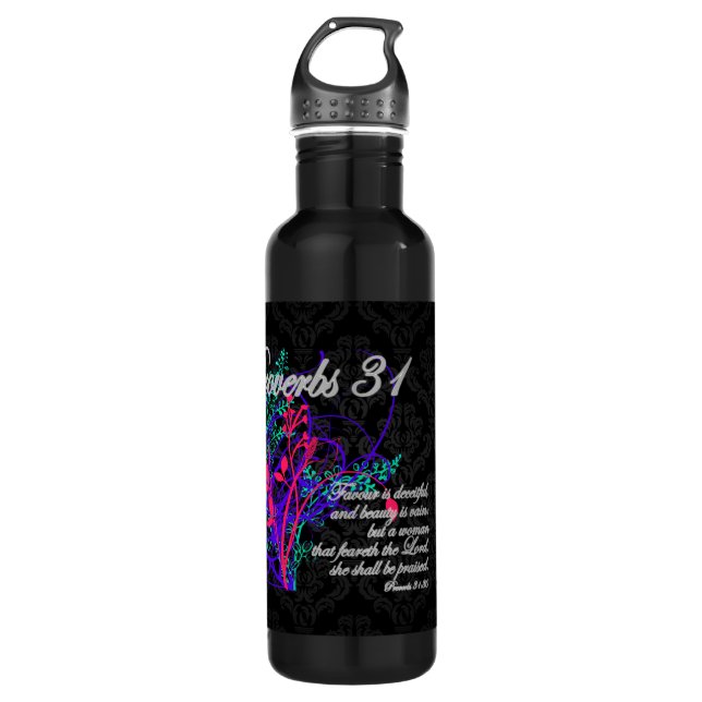 Proverbs 31 Bible Christian Women's 710 Ml Water Bottle (Front)