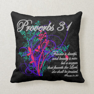 Proverbs 31 Bible Christian Women's Cushion