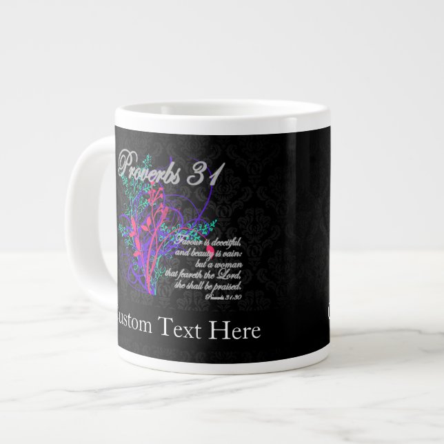 Proverbs 31 Bible Christian Women's Large Coffee Mug (Front Left)
