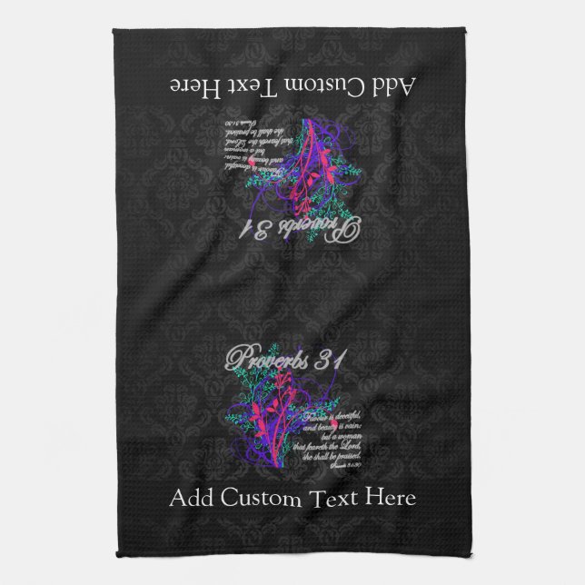 Proverbs 31 Bible Christian Women's Tea Towel (Vertical)