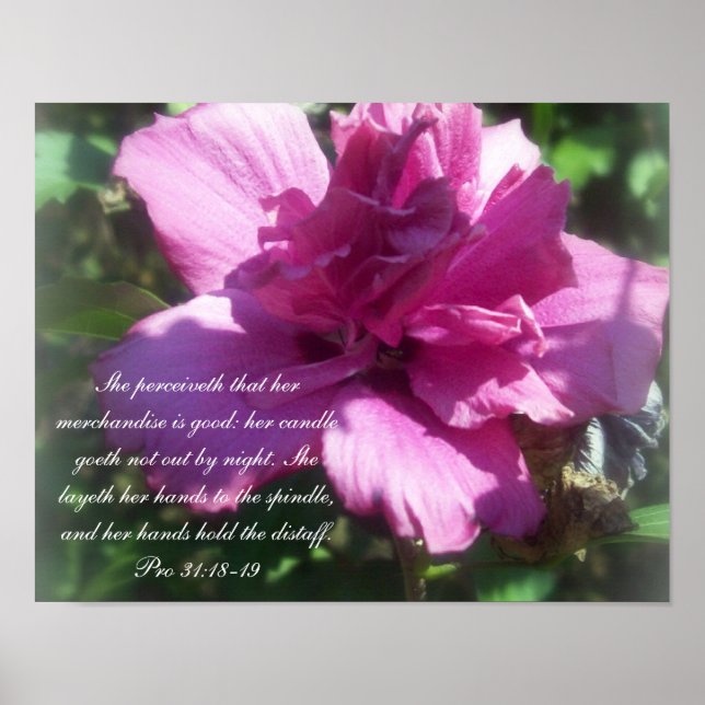 Proverbs 31 Collection~ Pro 31:18-19 Poster (Front)