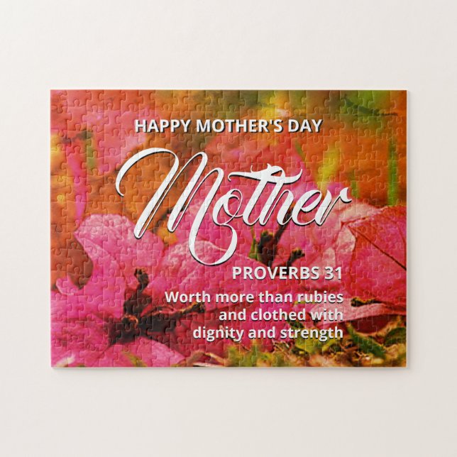 PROVERBS 31 Floral Happy Mother's Day Jigsaw Puzzle (Horizontal)