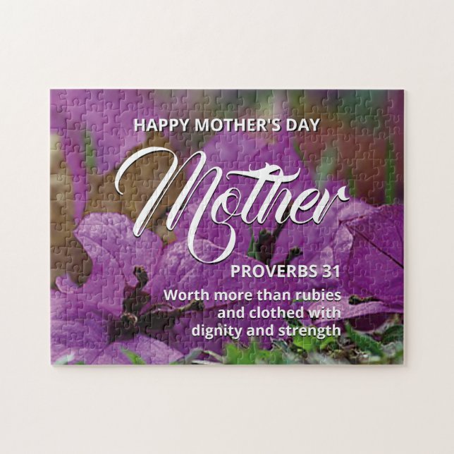 PROVERBS 31 Floral Happy Mother's Day Jigsaw Puzzle (Horizontal)