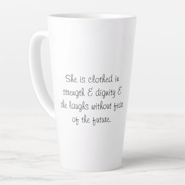 Proverbs 31 Latte Mug (Left Angle)