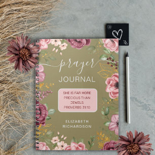 Proverbs 31 Olive flower prayer journal notebook