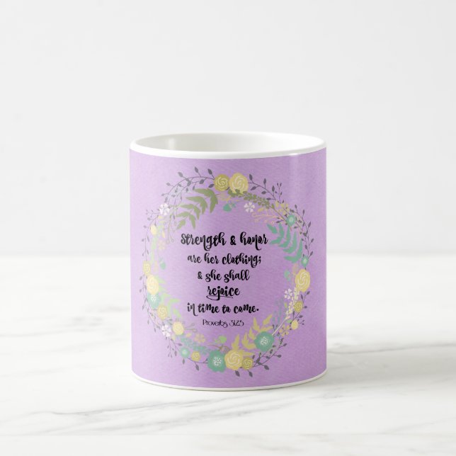 Proverbs 31 Strength & Honour Bible Verse Coffee Mug (Center)