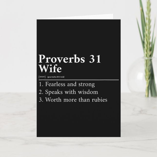 Proverbs 31 Wife Definition  Card (Front)