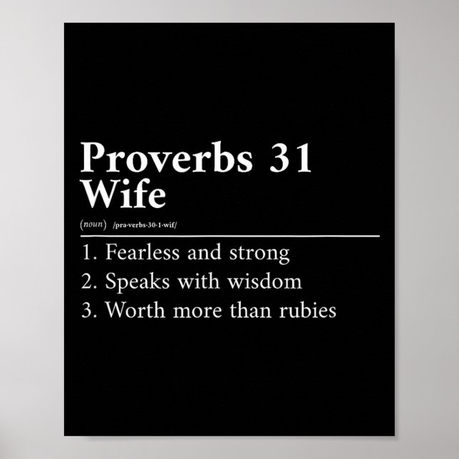 Proverbs 31 Wife Definition  Poster (Front)
