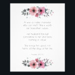 Proverbs 31 Woman Bible Verse with Flowers Photo Print<br><div class="desc">Beautiful inspirational Scripture Bible verses from the book of Proverbs 31:10-12 with lovely watercolor flowers.</div>