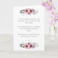 Proverbs 31 Woman Bible Verse with Pink Flowers