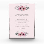 Proverbs 31 Woman Bible Verse with Pink Flowers Photo Block<br><div class="desc">Beautiful Bible verses from the book of Proverbs 31:10-12 with lovely watercolor flowers. This photo block is a wonderful gift for your loved one,  friend or family member.</div>