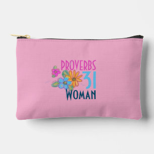 PROVERBS 31 Woman Floral Christian Faith  Accessory Pouch