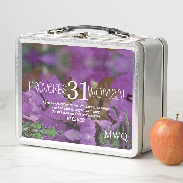 PROVERBS 31 WOMAN Inspirational Christian Quote  Metal Lunch Box (In Situ)