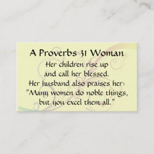 Proverbs 31 Woman  Mum Calling Card flourishes