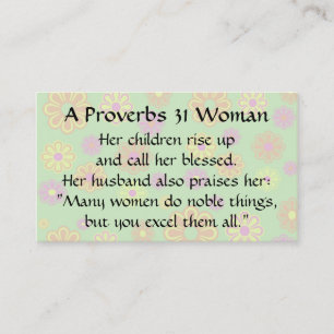 Proverbs 31 Woman  Mum Calling Card groovy mod