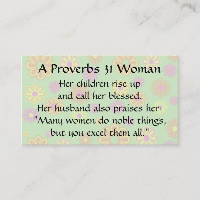 Proverbs 31 Woman  Mum Calling Card groovy mod (Front)