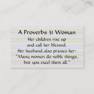 Proverbs 31 Woman  Mum Calling Card stripes