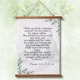 Proverbs 31 Woman Scripture Vintage Cottagecore Hanging Tapestry