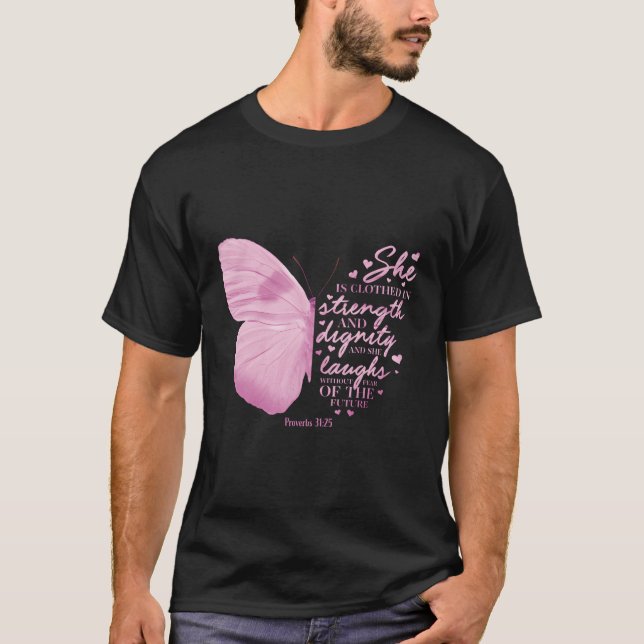 Proverbs 31 Worship Scripture Verse Her Mum T-Shirt (Front)