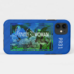 PROVERBS 31 Worth More Than Rubies BLUE iPhone 11 Case