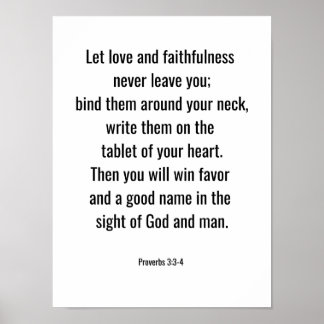 Proverbs 3:3-4 18 x 24 poster