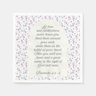 Proverbs 3:3–4 Floral Scripture Napkin