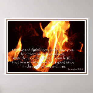 Proverbs 3:3-4 Love And Faithfulness Poster