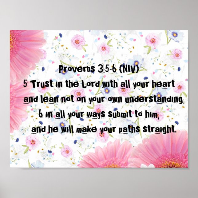 Proverbs 3:5-6 Bible Blossoms Destiny's Destiny Poster (Front)