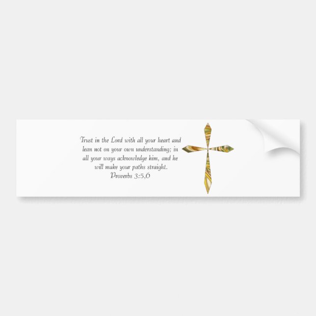 Proverbs 3:5-6 bumper sticker (Front)