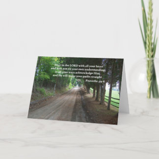Proverbs 3:5-6 Christian Bible Verse Poster Card